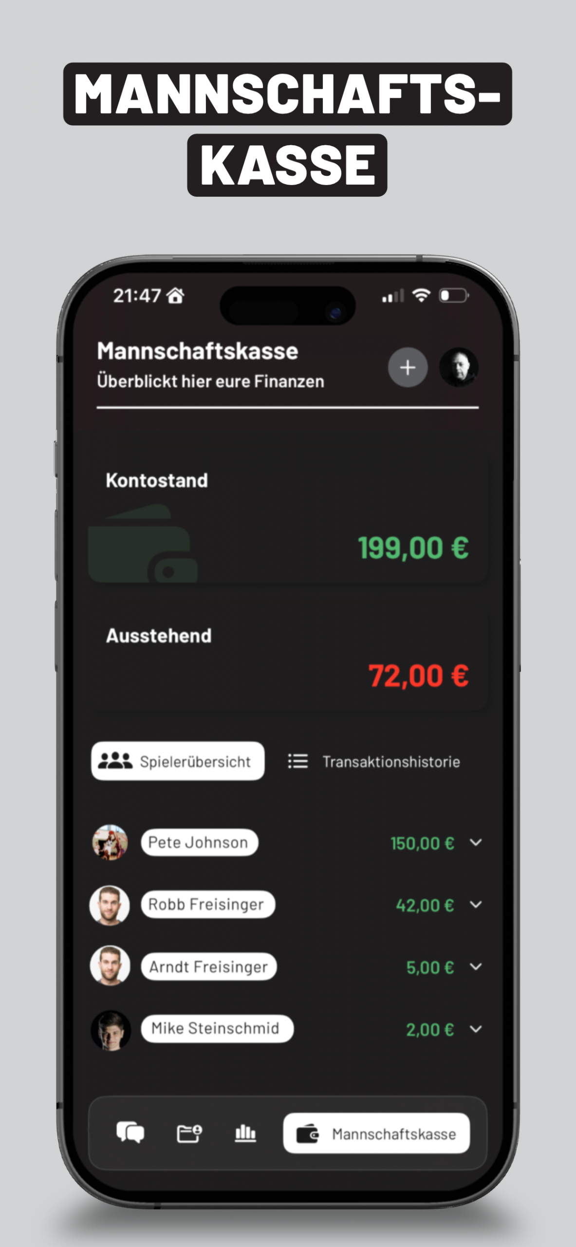 Mannschaftskasse app
